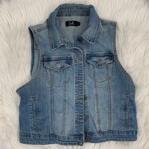 EARL JEAN Faded 90s Style Denim Vest M